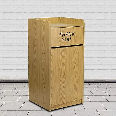$288.48 • Buy Commercial Trash Can Restaurant Receptacle Garbage Trap Top Oak  Finish New 