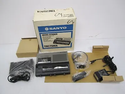 Vtg Sanyo TRC-7500ATape Memo-Scriber Dictating Transcribing Machine &Pedal AS IS • $34.95