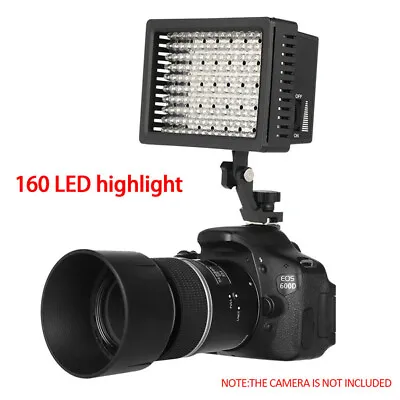 1*160 LED Studio Camera Video DV Camcorder Hot Shoe Light For Canon Nikon DSLR B • £38.74