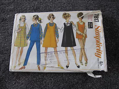 Vintage Sewing Pattern Simplicity No 7817 1970s 1960s Top Blouse Dress Maternity • £6.99