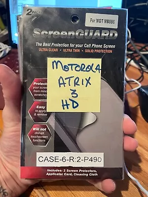 Motorola MB886 Atrix 3 HD ScreenGUARD Screen Protector - 2 Pack - Retail Package • $5.55