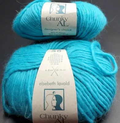 2 Skeins/balls Of (disc) Elsebeth Lavold Chunky Al Yarn - Color #010 Turquoise • $15