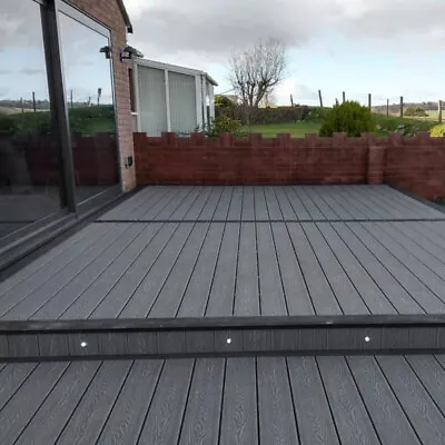 Composite Flooring Garden Interlocking Decking Tiles Durable WPC Board Tiles Kit • £45.95