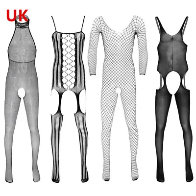 UK Men's Full Body Pantyhose Fishnet Sheer Body Stocking Bodysuit Underwear  • £7.43