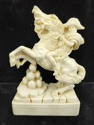 Vintage Napoleon On Horseback Statue Italy A. Giannetti White Figurine Handpaint • £38.60