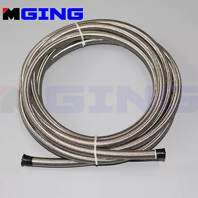 10an An10 Stainless Steel Teflon Braided  PTFE E85 Ethanol Oil Line Fuel Hose 1M • $26.63