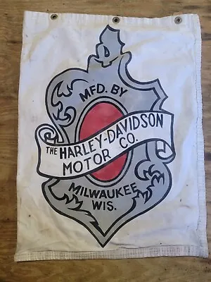 Vintage Harley Davidson Racing Motorcycle Canvas Racer Bag • $99