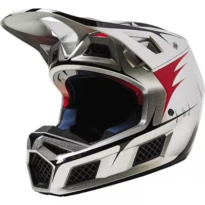 Silver/Black/Red Sz S Fox Racing V3 RS Skarz Limited Edition Helmet • $439.99