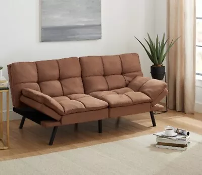 Memory Foam Futon Sofa Bed Couch Sleeper Convertible Foldable Soft Loveseat • $180.01