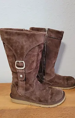 UGG Women’s Boots Leather Suede Sheepskin Cargo Pocket Size 8 Brown • $75