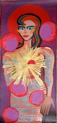 Elvira Bach Standing Woman With Red Hair Screenprint Signed And Numbered In P • $2500