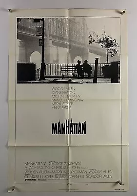 MANHATTAN Movie Poster (Fine+) One Sheet 1979 GAU Woody Allen Diane Keaton 6981 • $170