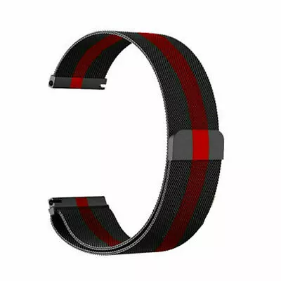 18 20 22mm Milanese Loop Magnetic Mesh Watch Band Black Red Strap Quick Release  • $9.99