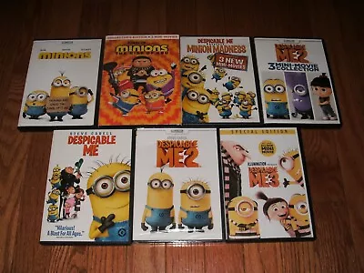 Despicable Me Trilogy & Minions & Minions The Rise Of Gru Set On DVD. +2 Bonuses • $32.99