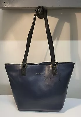 Vera Bradley Leather Navy Large Tote Bag Shopper Weekender  Purse • $32