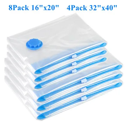 $5.49 • Buy 8/10/20 Vacuum Storage Bags Travel Triple Space Saver Ziplock Seal Bag Organizer