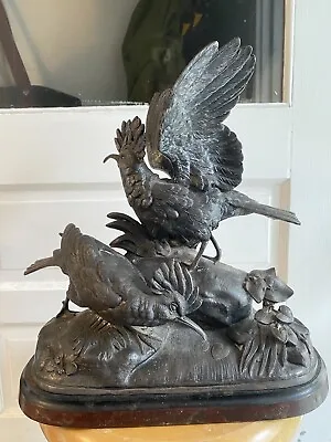 $275 • Buy Antique Bronze Hoopoe Tropical Bird Statue Sculpture Bronzed - Epic Quality RARE