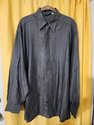 Versace Classic V2 Shirt Men's Medium Long Sleeve Button Down Smoke Gray  • $45.83