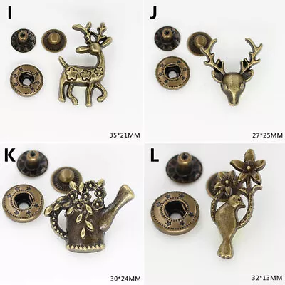 1Set Metal Snap Buttons Press Studs Fastener DIY Sewing Leather Craft Accessorie • $2.92
