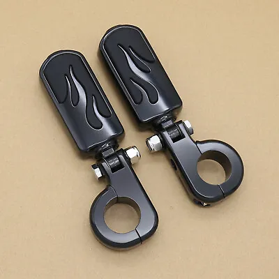 Flame Highway Foot Pegs Fit For Harley Touring Road King Street Glide 1 1/4  Bar • $38.99