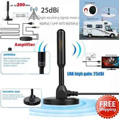 £8.53 • Buy UK Best Portable TV Magnetic HD Freeview Aerial DAB/FM Indoor Outdoor Ariel