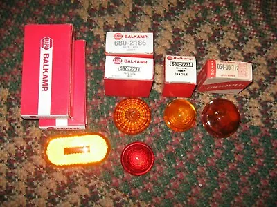 Vintage Lot  6 Tail Marker Lights Bullet Amber Red  680-2231 680-2233 680-2186 • $10