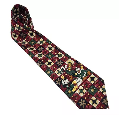 Holiday Necktie Disney Character Mickey Mouse Goofy Donald Duck Tie Mens 56 X4  • $10.39