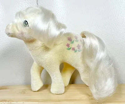 Vintage My Little Pony POSEY So Soft Flocked With Tulips G1 MLP Hasbro Yellow • $17.99