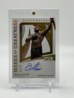 2021 Panini UFC Immaculate DERRICK LEWIS Marks Of Greatness On Card AUTO #8/99 • $75