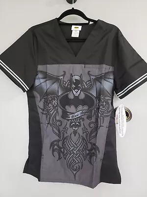 NEW XS Batman Cherokee Scrubs Tooniforms DC Comics Mens V Neck Top TF707 DMOO • $20