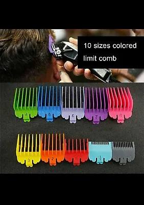 10X Hair Clipper Limit Comb Guide Trimmer Set Guards  Attachment For WAHL + Tray • £7.99