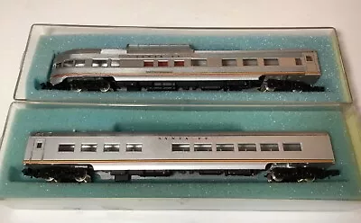 N Scale Con-Cor 4051G ATSF Santa Fe Dome Observation Passenger & Smooth Diner • $65