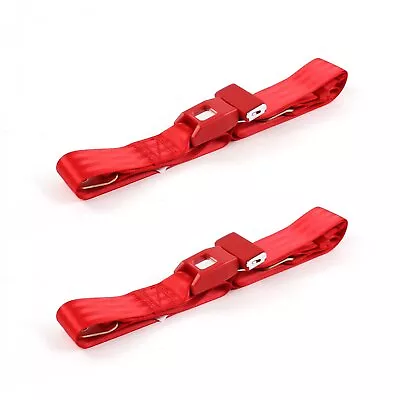 Chevy Impala 1961 - 1964 Standard 2pt Red Lap Bucket Seat Belt Kit - 2 Belts • $39.95