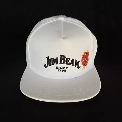 Jim Beam Promo Mesh Trucker Snapback Hat Cap White Alcohol Merchandise OSFM New • $20