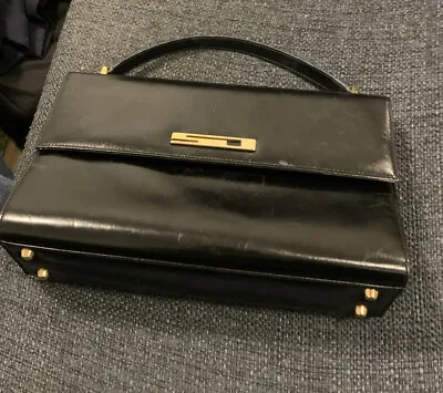 Vintage St. John Vintage Black Leather Small Purse Handbag Glossy Leather • $110