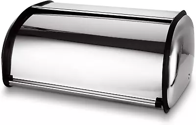 Roll Top Bread Bin Stainless Steel Bread Box Silver Kitchen Bread Storage B... • $42.83