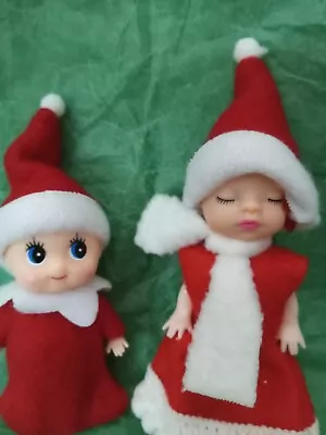 Vintage Style Christmas Pixie/Elf  Doll  Mr. Mrs. Santa Clause Christmas (2) NEW • $6