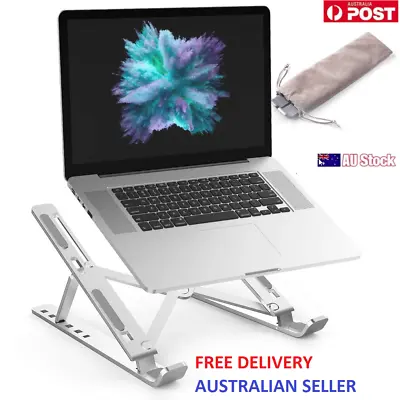 $14.99 • Buy Portable Foldable Aluminium Laptop Stand Desk Table Tray Adjustable Bedside 2020