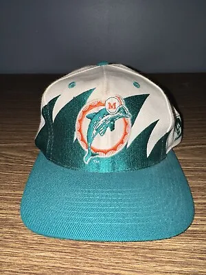 Rare Vintage 90’s Miami Dolphins Sharktooth SnapBack NFL Logo Athletic Hat/Cap • $99.99