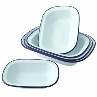 Falcon Enamel Oblong Pie Oven Serving Dishes - Set Of 3 - 20cm 26cm 28cm • £24.98