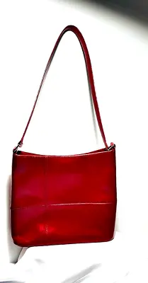 Vintage Etienne Aigner Deep Cherry Red Leather Purse Shoulder Handbag • $34.99