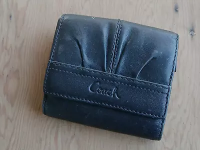 Vintage Black Leather Coach Wallet Coin Purse • $24.99