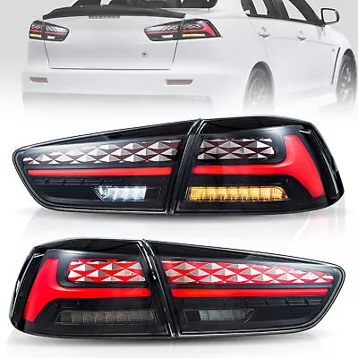 VLAND Smoked LED Tail Lights For 2008-2020 Mitsubishi Lancer W/Sequential L+R AU • $274