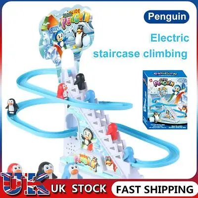 Racing Car Train Toy Climbing Stairs Toy Playful Roller Coaster Toy (Penguin) • £9.79