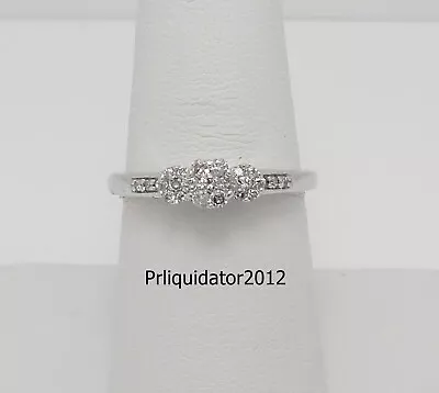 1/5CT Diamond Halo Frame Solitaire Engagement Wedding Bridal Ring 10K White Gold • $179.99