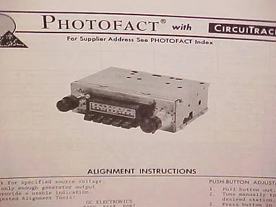 1976 Motorola Car Auto Stereo Am-fm Mpx Radio Service Shop Manual Model 5fm485ax • $13.99