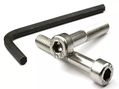 M4 (4mmØ) CAP SCREWS A2 STAINLESS STEEL ALLEN SOCKET BOLTS + FREE HEXAGON KEY • £2.69