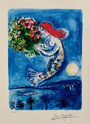 Marc Chagall BAY OF ANGELS Limited Edition Facsimile Signed Giclee Art 15  X 11  • $59.99