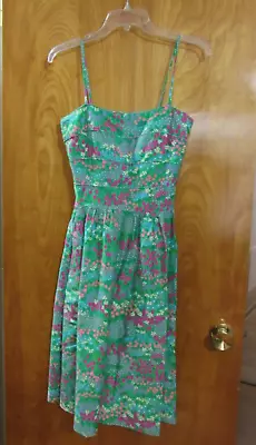 Malia Honolulu Vintage 60s Green Party Dress  - Amazing Condition  - Tag Size 6 • $89