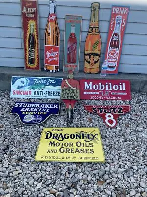 Antique Vintage Old Style Metal Signs Gas Oil Soda Mix/Match 4 • $199